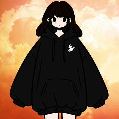 girl in oversized sweatshirt