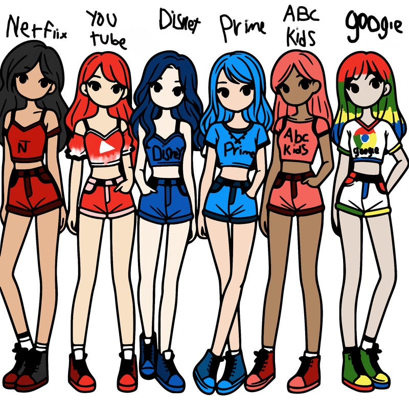 a group of girls wearing crop tops and shorts