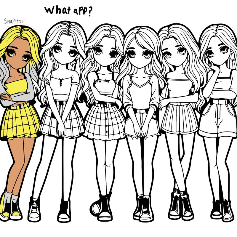 a group of girls realistic