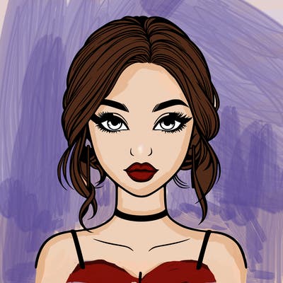 realistic girl with makeup on