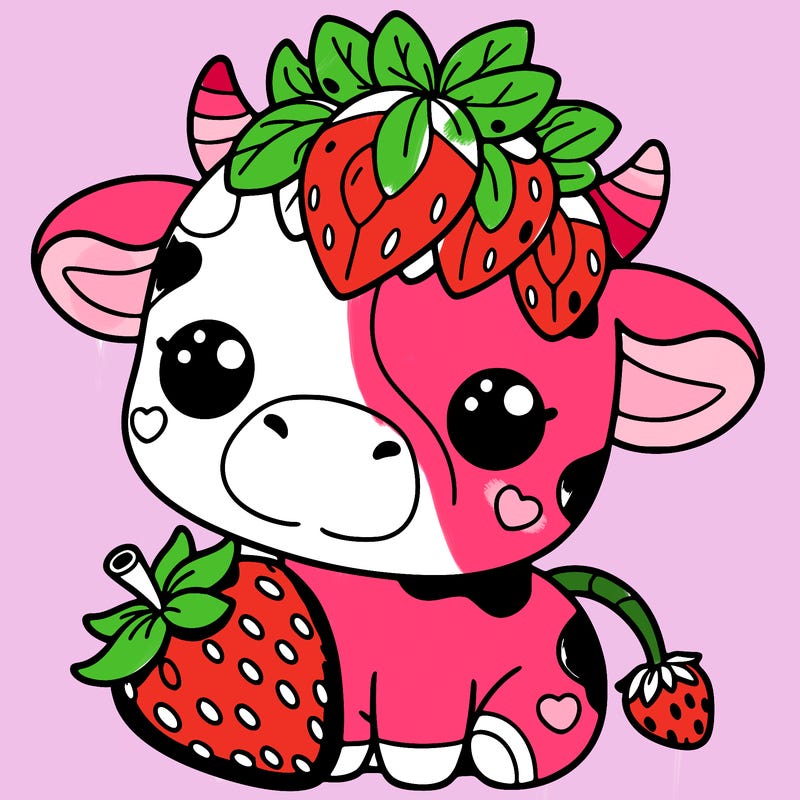 cute strawberry cow