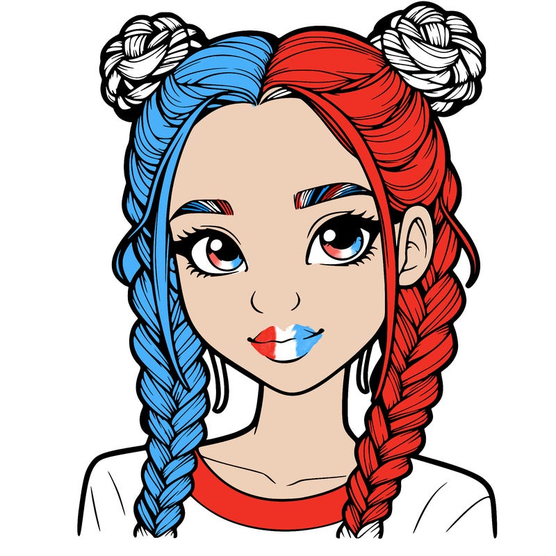 realistic girl with braids