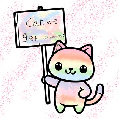 cat holding a sign