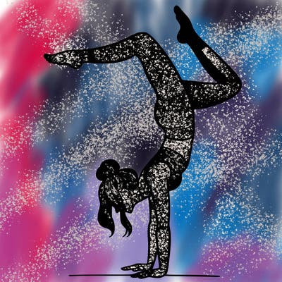 a woman doing a handstand