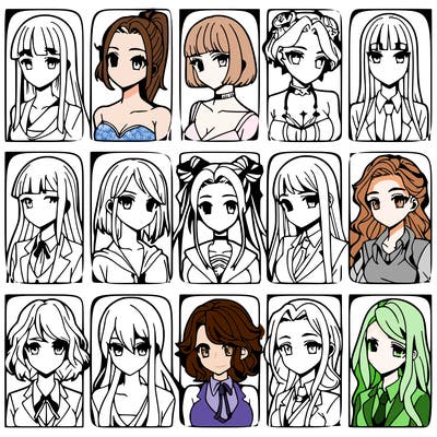 girls that look diffrent anime