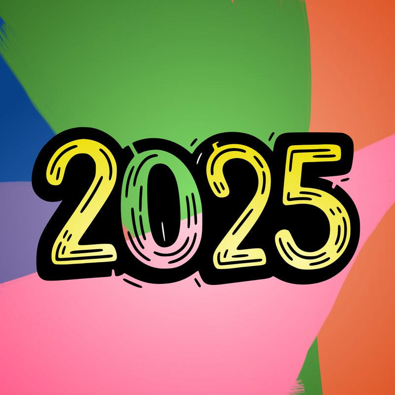 one line scrawled numbers sketch design “2025”