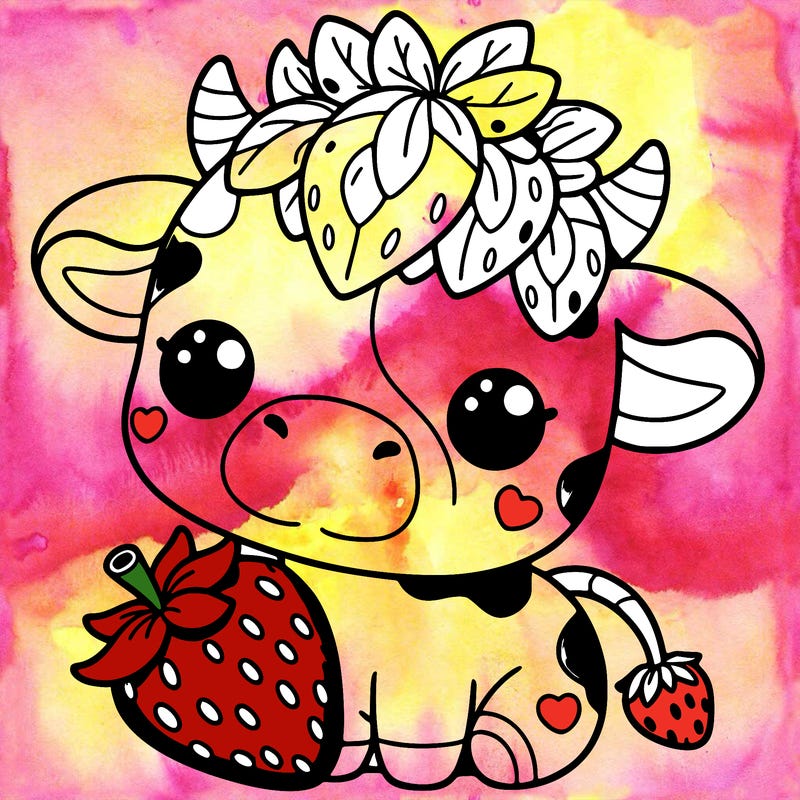 cute strawberry cow