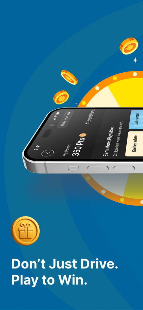 Omanoil Mobile App Gamification-Bildschirm mit Treuepunkten und einem Prämien-Glücksrad