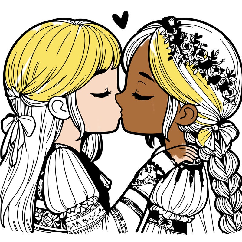 girls kissing