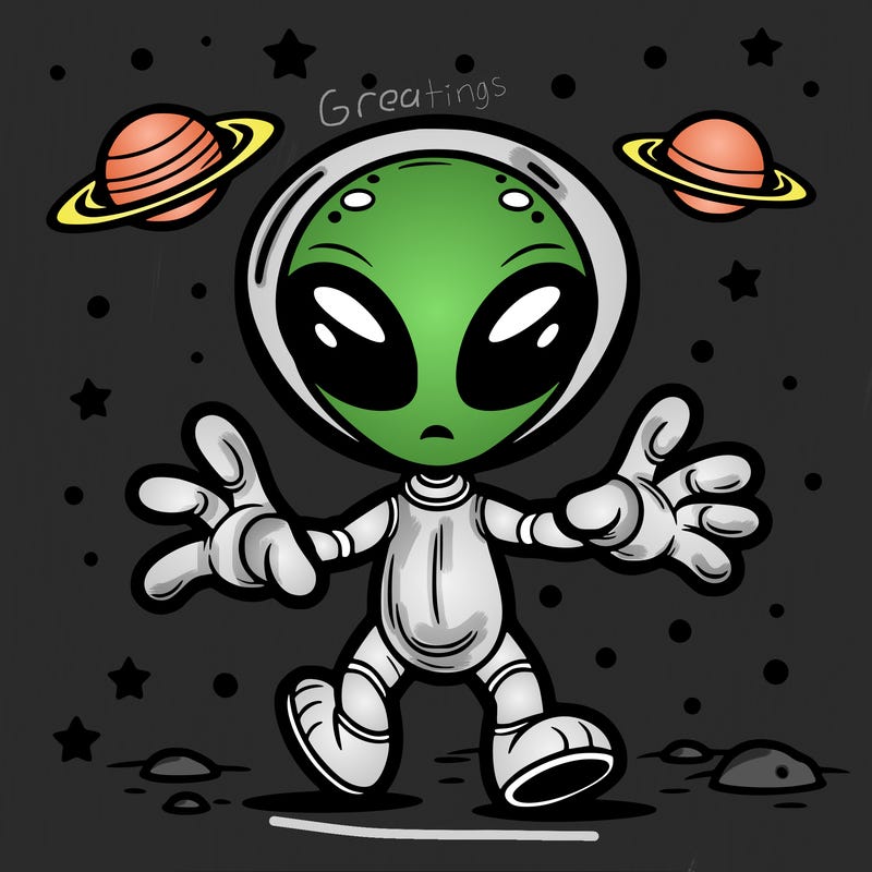 alien in space
