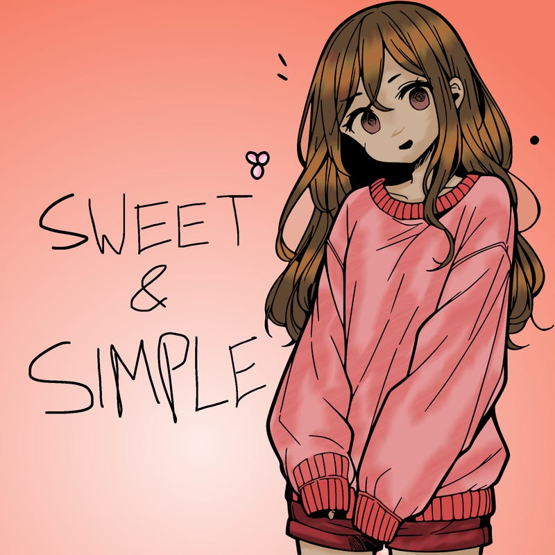 manga teen girl  in a sweater and baggy pants