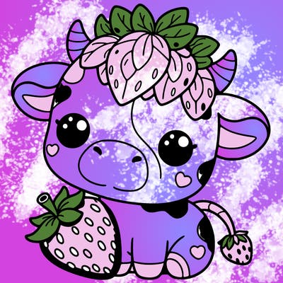 cute strawberry cow
