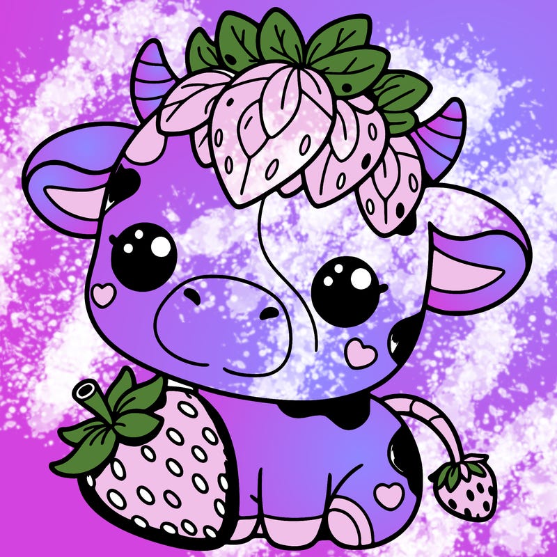 cute strawberry cow