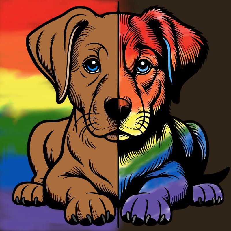 realistic dog split picture