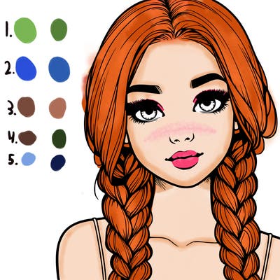 realistic girl with braids