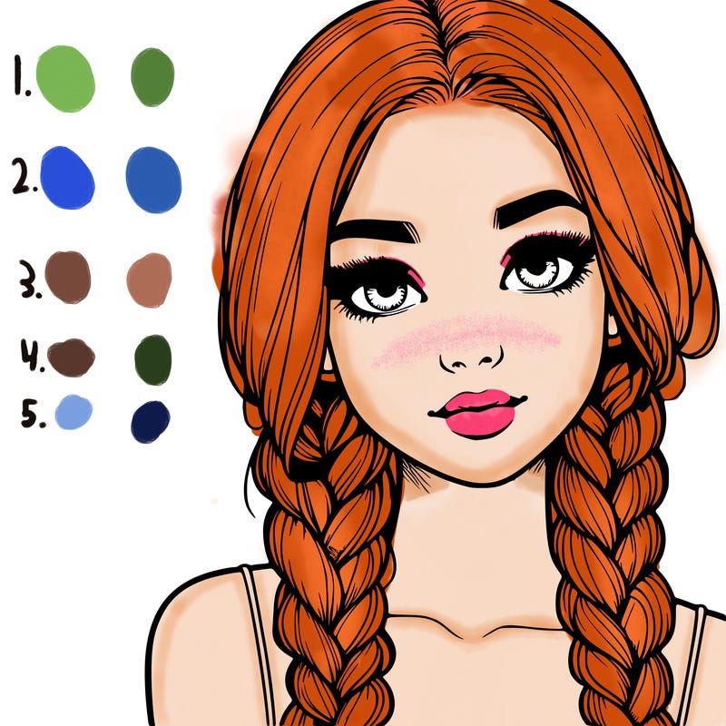 realistic girl with braids