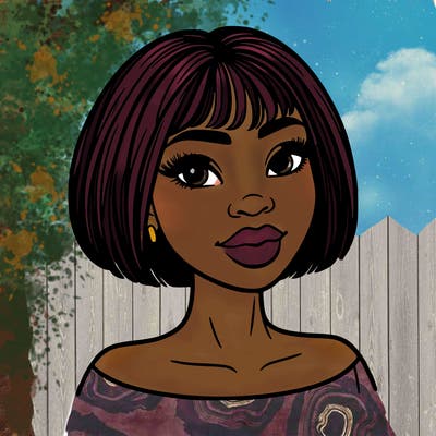 a black woman with realistic short hair