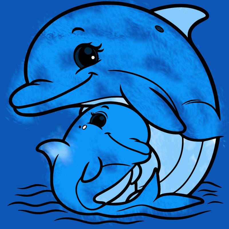 baby and mama dolphin