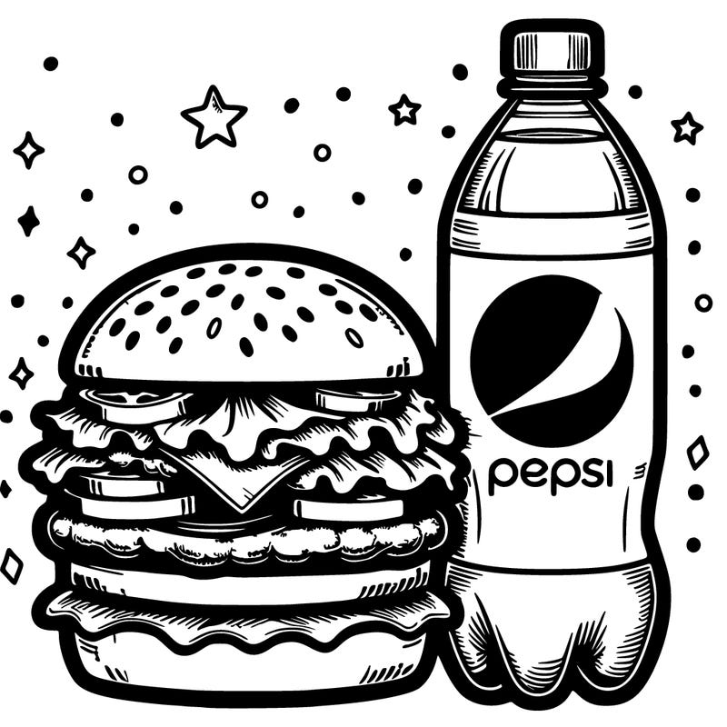 burger and pepsi