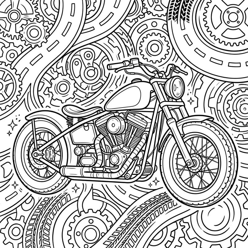 Get ready to customize your ride with this awesome Bobber Motorcycle coloring page! Perfect for enthusiasts and anyone who loves the raw, mechanical beauty of classic bikes.