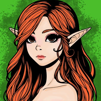 elf girl realistic dark fantasy