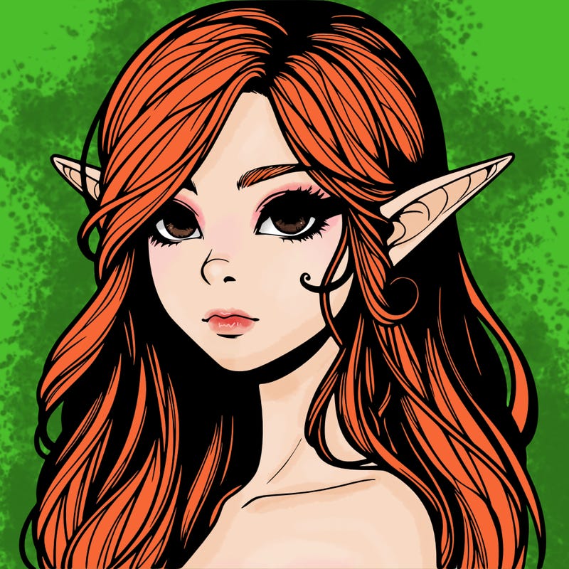 elf girl realistic dark fantasy