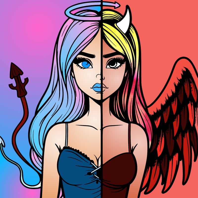 devil vs angel realistic girl