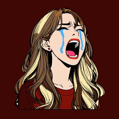 screaming realistic, girl