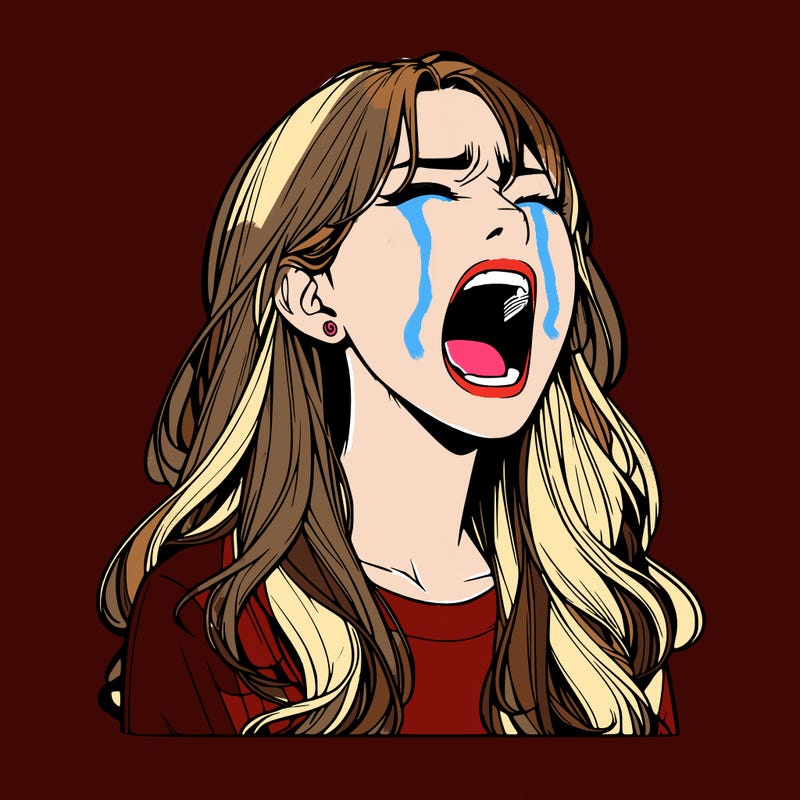 screaming realistic, girl