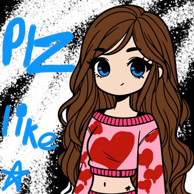 girl with long hair and a crop top with a sweater