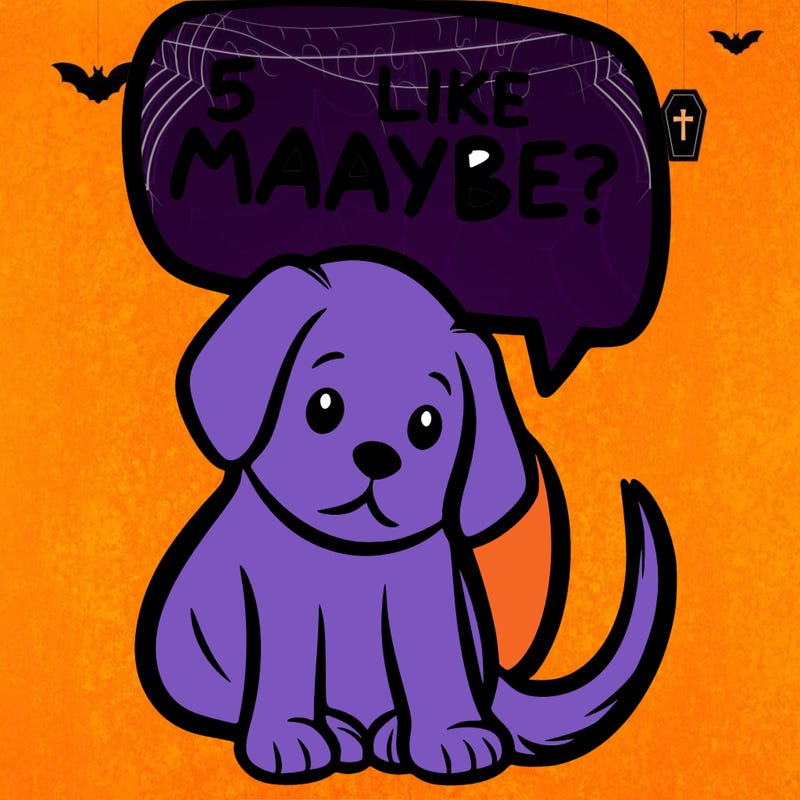 a puppy that says 5 like maybe