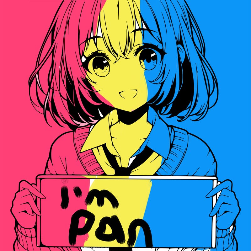 realistic anime girl holding a sign