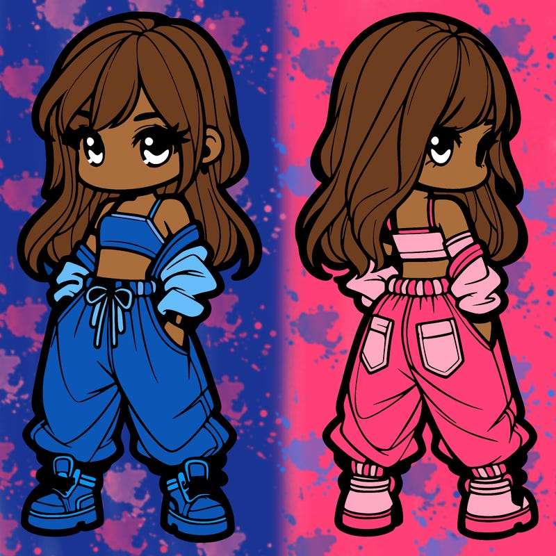 girl in crop top and baggy pants