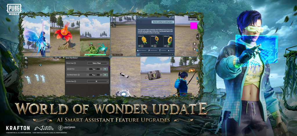 PUBG MOBILE - PUBG MOBILE World of Wonder Update, das KI-Smart-Assistant-Funktions-Upgrades für kreatives Gameplay zeigt