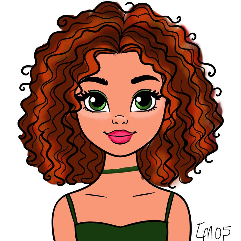 woman with curly hair