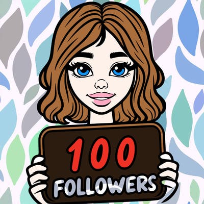 100 followers realistic girl