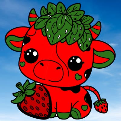 cute strawberry cow