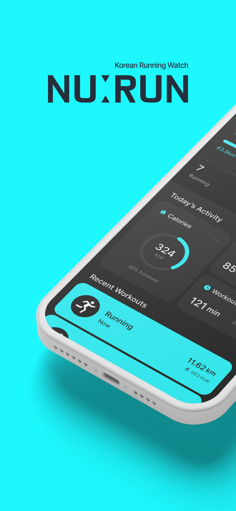 NU:RUN - NU:RUN app dashboard displaying daily running activity and calories burned
