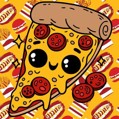 pizza slice with a face