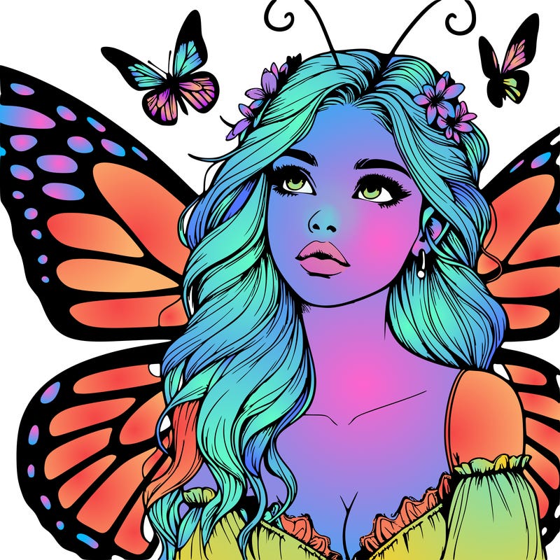 butterfly fairy realistic girl
