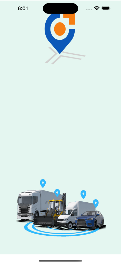 Waypoint Pro - Waypoint Pro splash screen showing fleet vehicles with location pins and IoT tracking icons
