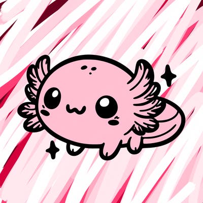 cute easy baby axolotl