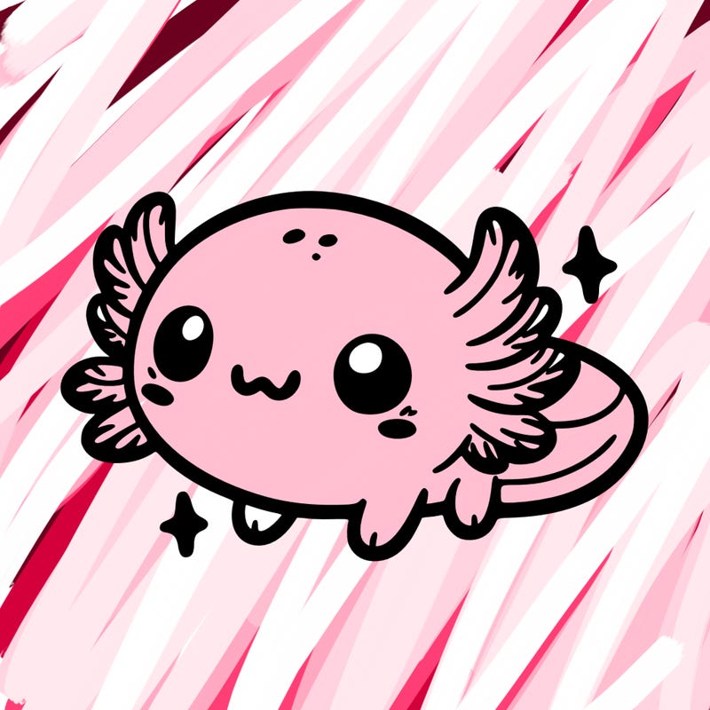 cute easy baby axolotl