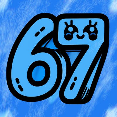 the numbers 67