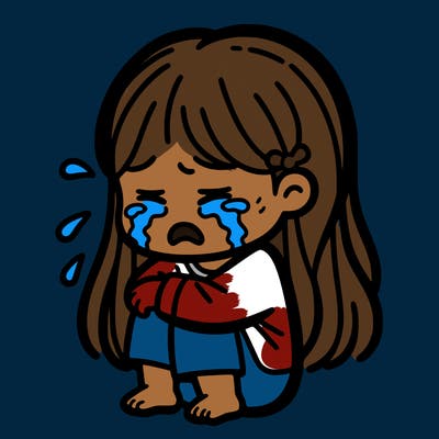 a girl crying