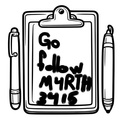 blank clip board with pen