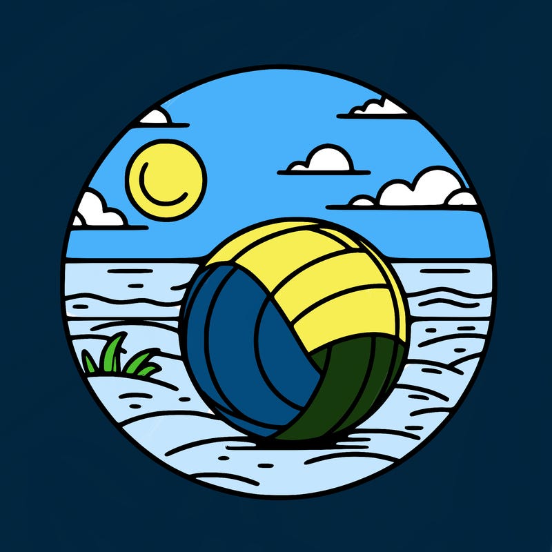 volleyball on a beach