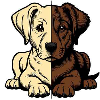 realistic dog split picture