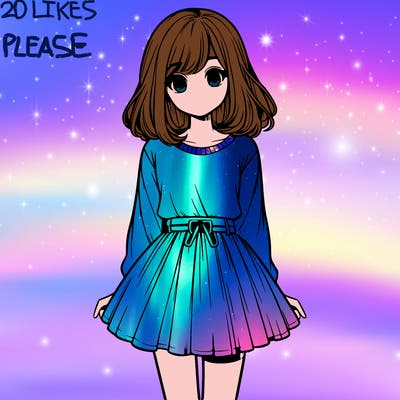 realistic girl with a skirt on