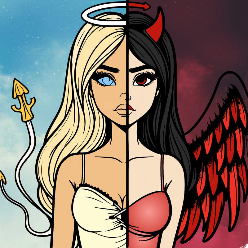 devil vs angel realistic girl